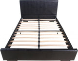Beige Faux Leather King Bed Frame