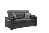 William - Modern Fabric Sleeper Sofa With 2 USB Charging Ports And 4 Accent Pillows - Gray by Couch.com