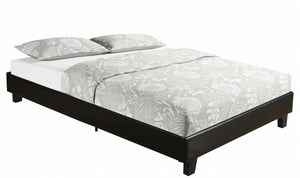 Black Faux Leather Queen Bed Frame