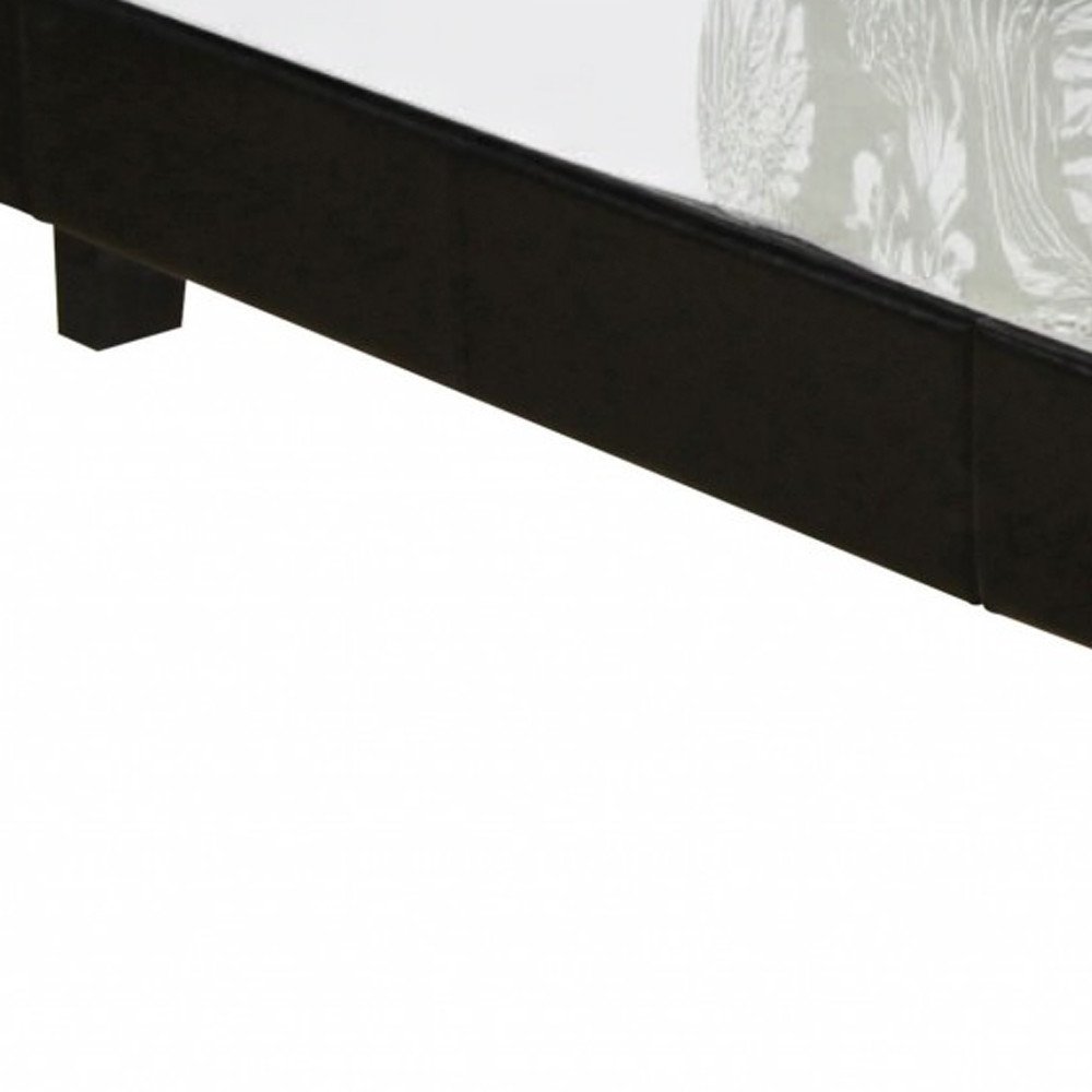 Black Faux Leather Queen Bed Frame