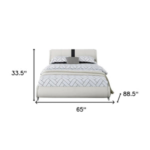 White Faux Leather Queen Bed Frame