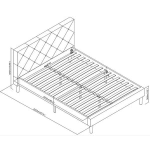 Gray Tufted Upholstered Queen Bed Frame