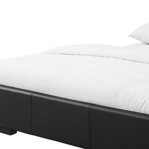 Black Faux Leather Twin Bed Frame