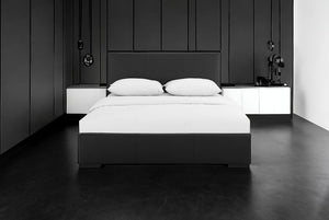 Black Faux Leather Twin Bed Frame
