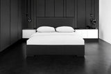 Beige Faux Leather King Bed Frame