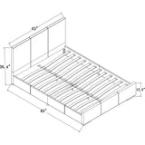 Beige Wood And Faux Leather Full Bed Frame