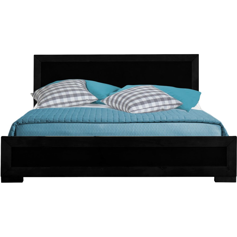 White Solid and Manufactured Wood Queen Bed Frame