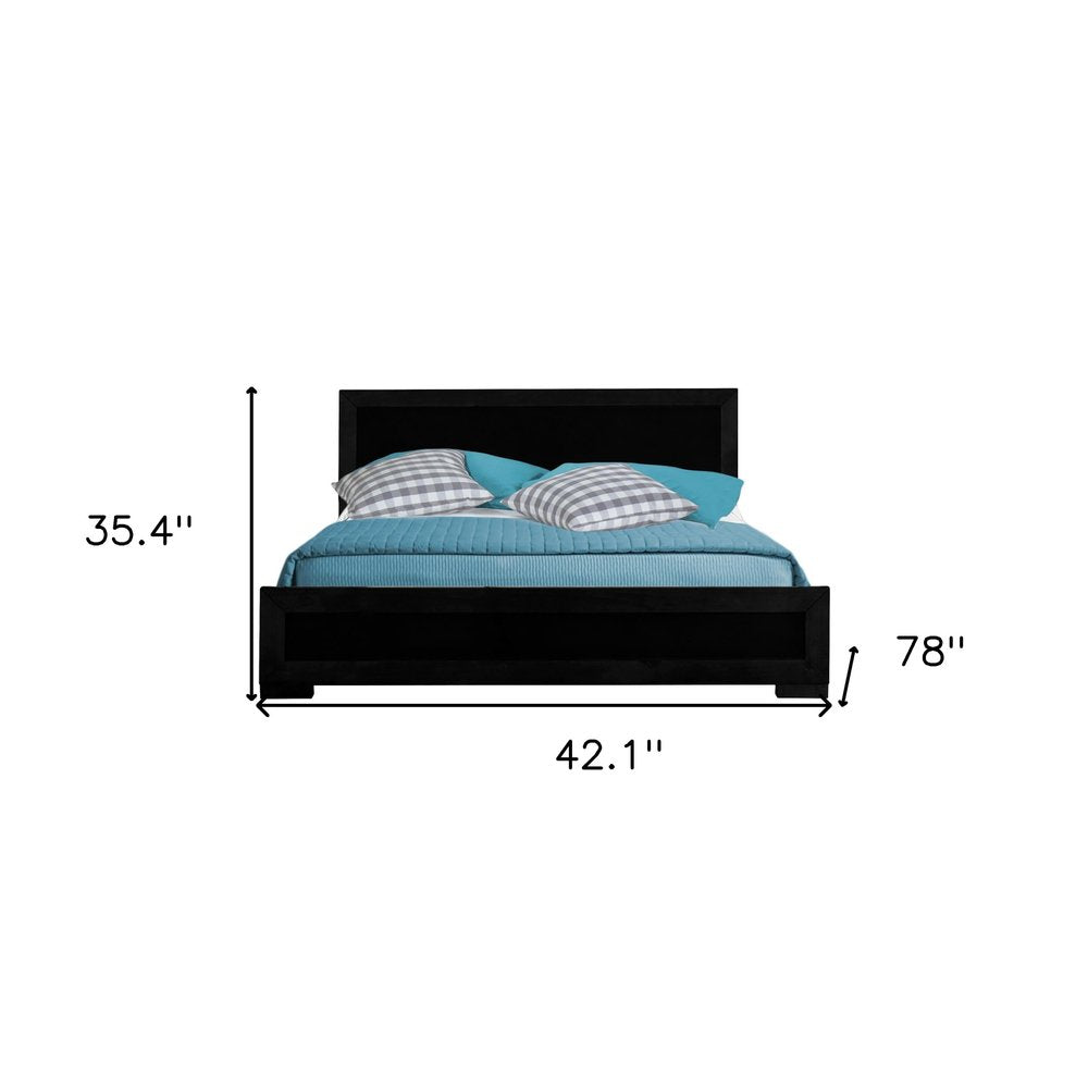 White Solid and Manufactured Wood Queen Bed Frame