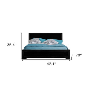White Solid and Manufactured Wood Queen Bed Frame