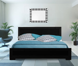 White Solid and Manufactured Wood Queen Bed Frame