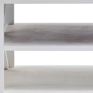 47" White Solid Wood And Solid And Manufactured Wood Coffee Table With Three Shelves