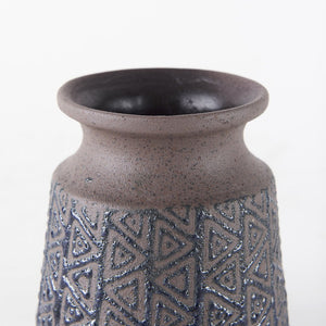 6" Brown Abstract Cylinder Ceramic Table Vase
