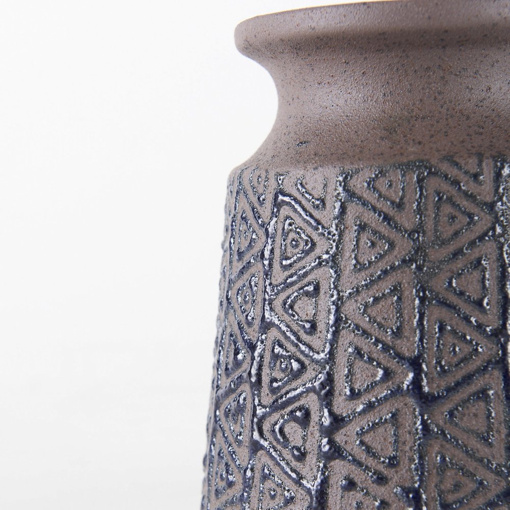 6" Brown Abstract Cylinder Ceramic Table Vase