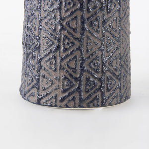 7" Brown Abstract Cylinder Ceramic Table Vase