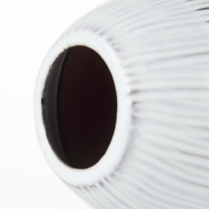 13" Black Gray And White Abstract Cylinder Ceramic Table Vase