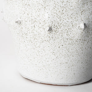 11" White Abstract Cylinder Ceramic Table Vase
