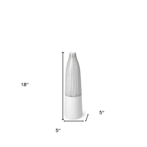 18" Black And White Abstract Cylinder Ceramic Table Vase