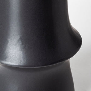 17" Black Abstract Cylinder Ceramic Table Vase