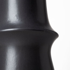 17" Black Abstract Cylinder Ceramic Table Vase