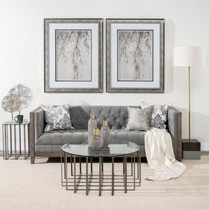 15" Brown Abstract Cylinder Crystal Glass Table Vase