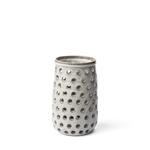12" White Abstract Cylinder Ceramic Table Vase