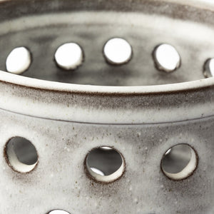 12" White Abstract Cylinder Ceramic Table Vase