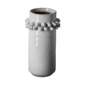 11" Gray Abstract Cylinder Ceramic Table Vase