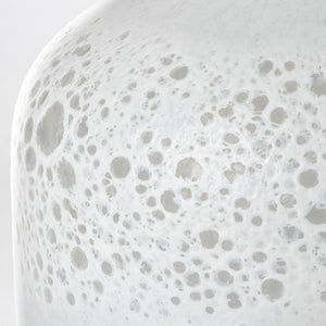8" White Abstract Cylinder Crystal Glass Table Vase