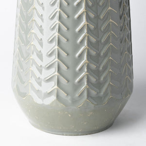 11" Green Abstract Cylinder Metal Table Vase