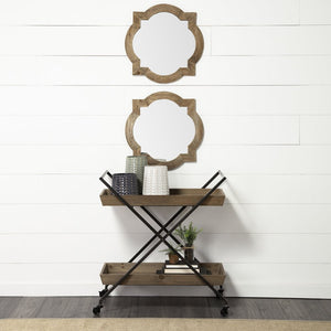 11" Green Abstract Cylinder Metal Table Vase