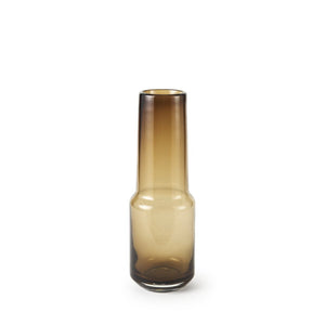12" Brown Cylinder Crystal Glass Table Vase