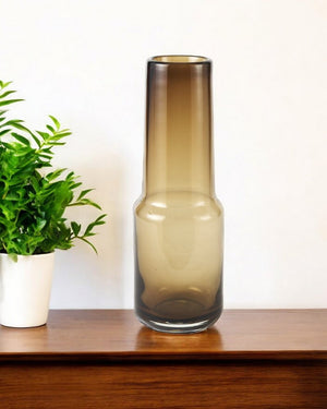 12" Brown Cylinder Crystal Glass Table Vase