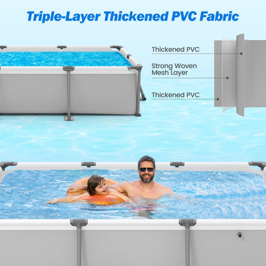 690/978/1158/1617 Gal Outdoor Family Swimming Pool with Metal Frame-6 ft