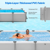 690/978/1158/1617 Gal Outdoor Family Swimming Pool with Metal Frame-6 ft