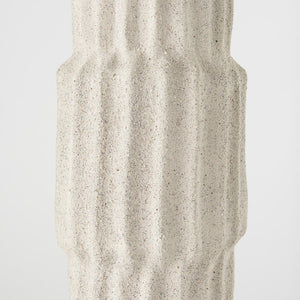 23" Cream Abstract Cylinder Ceramic Table Vase