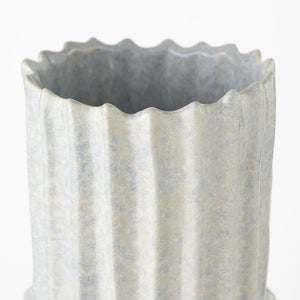 23" Gray Abstract Cylinder Ceramic Table Vase