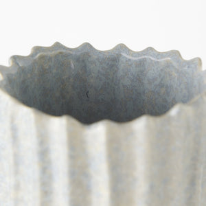 23" Gray Abstract Cylinder Ceramic Table Vase