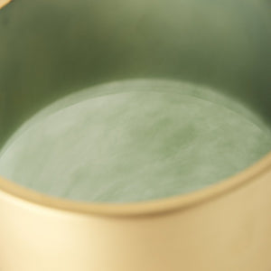 12" Green Abstract Cylinder Crystal Glass Table Vase