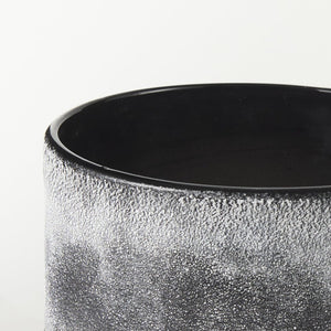 6" Brown And Black Abstract Cylinder Ceramic Table Vase
