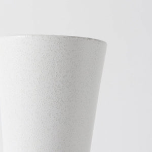 9" White Abstract Cylinder Ceramic Table Vase