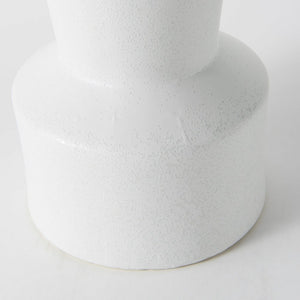 9" White Abstract Cylinder Ceramic Table Vase