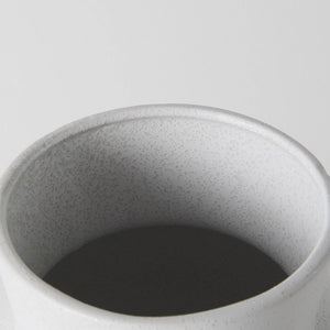 11" White Abstract Cylinder Ceramic Table Vase