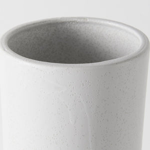 17" White Abstract Cylinder Ceramic Table Vase