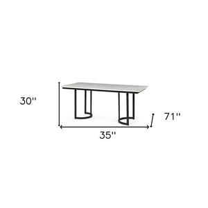 71" White And Black Dining Table