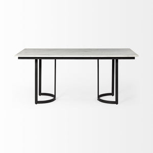 71" White And Black Dining Table