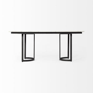 71" White And Black Dining Table