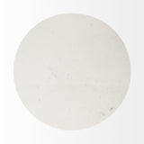48" White And Natural Rounded Marble Pedestal Base Dining Table