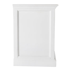 24" White Solid Wood Distressed One Drawer Nightstand