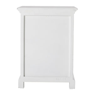 24" White Solid Wood Distressed One Drawer Nightstand