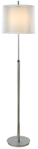 62" Floor Lamp With White Fabric Empire Shade